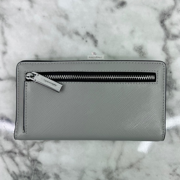 Kate Spade Staci Colorblock Large Slim Bifold Wallet In Nimbus Grey - Picture 3 of 5